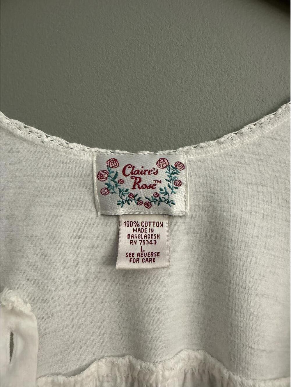 Vintage Claire’s Rose 100% Cotton Nightgown 🤍 - Picture 3 of 7